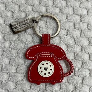 Coach Red Telephone Keychain